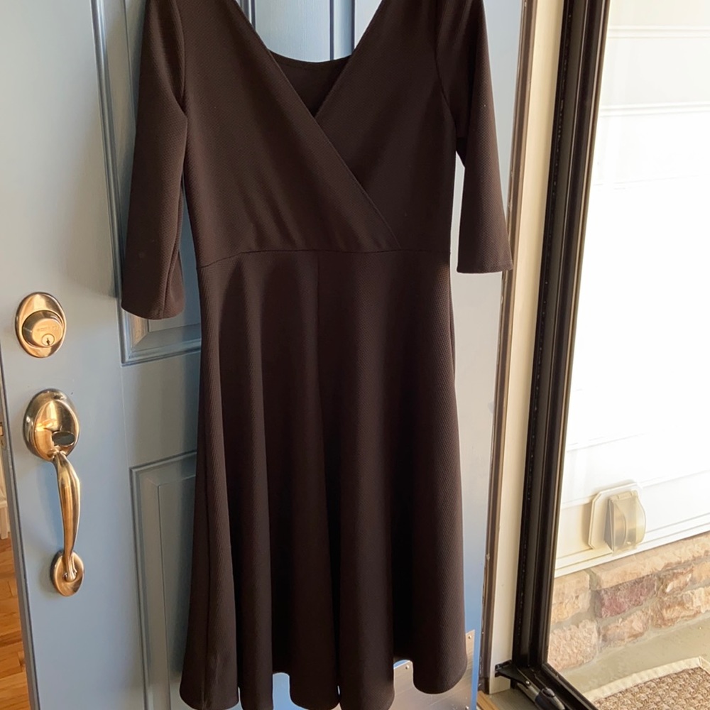 Black v-neck dress